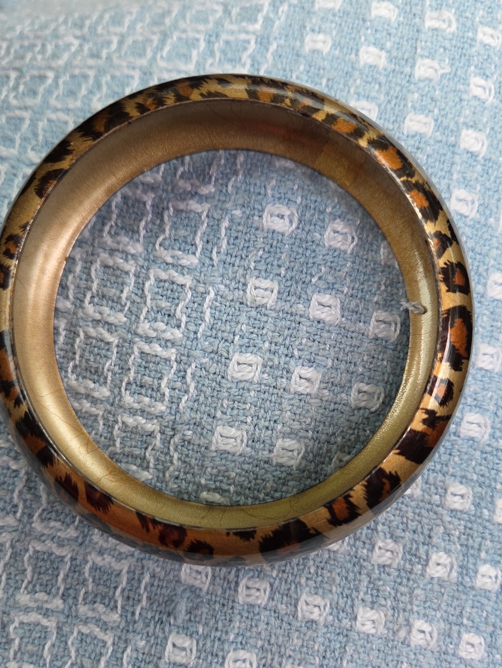 Vintage Style Leopard Print Bangle Bracelet.